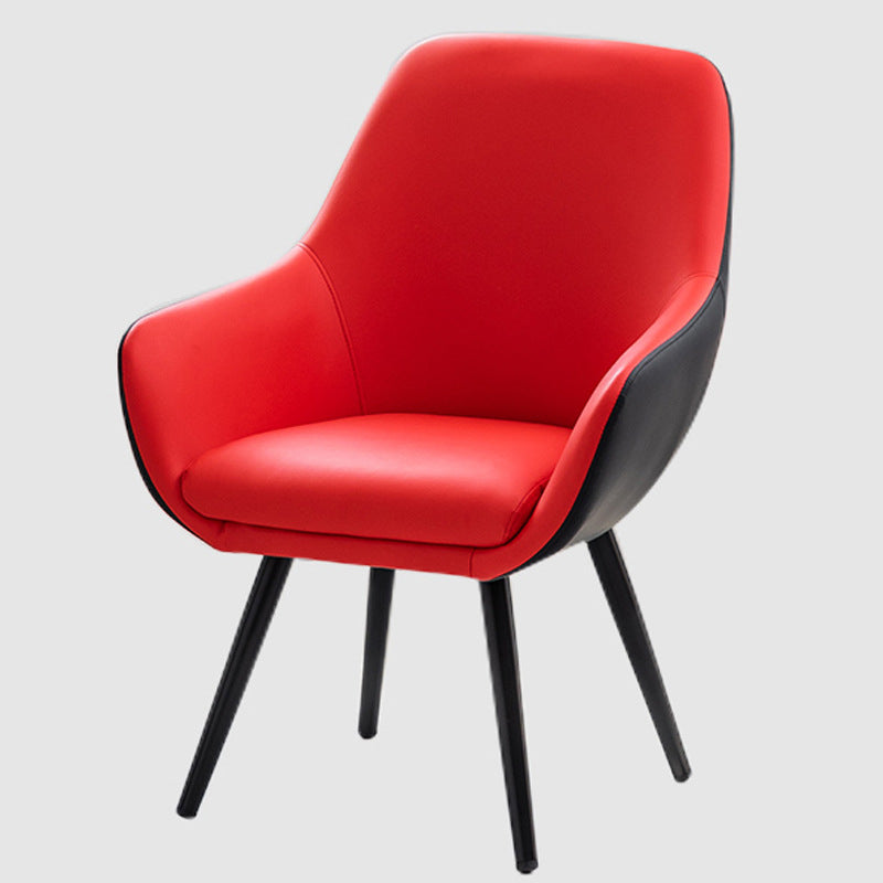 Modern Minimalist Wrap-Style Solid Wood Iron Velvet PU Leather Accent Chair With Backrest For Living Room