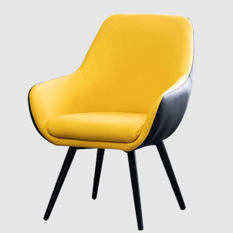 Modern Minimalist Wrap-Style Solid Wood Iron Velvet PU Leather Accent Chair With Backrest For Living Room