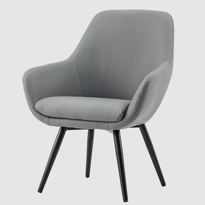 Modern Minimalist Wrap-Style Solid Wood Iron Velvet PU Leather Accent Chair With Backrest For Living Room