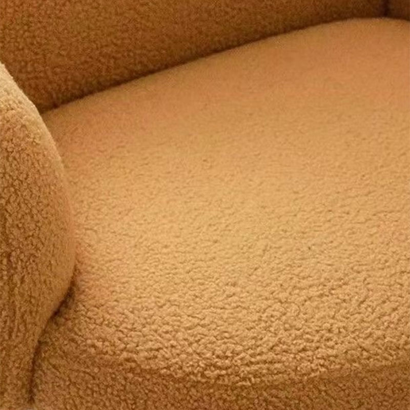 Modern Minimalist Hug-Style Sherpa Fabric Plywood Iron Vanity Stool With Armrest Backrest For Bedroom