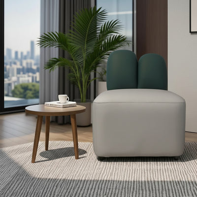 Contemporary Creative Rabbit Ear Design Solid Wood Tech Leather Cloth Accent Chair With Backrest For Living Room