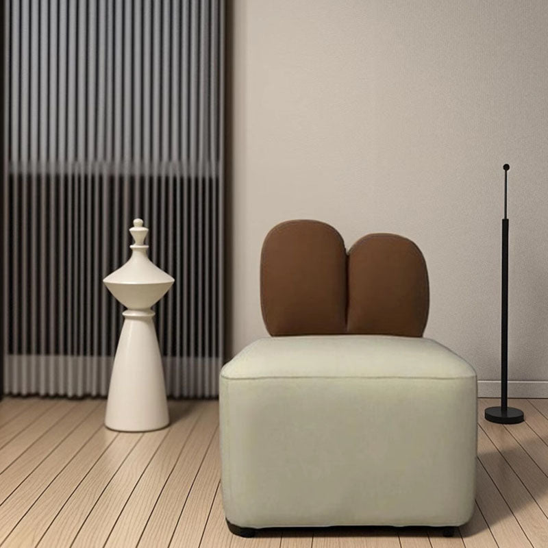 Contemporary Creative Rabbit Ear Design Solid Wood Tech Leather Cloth Accent Chair With Backrest For Living Room
