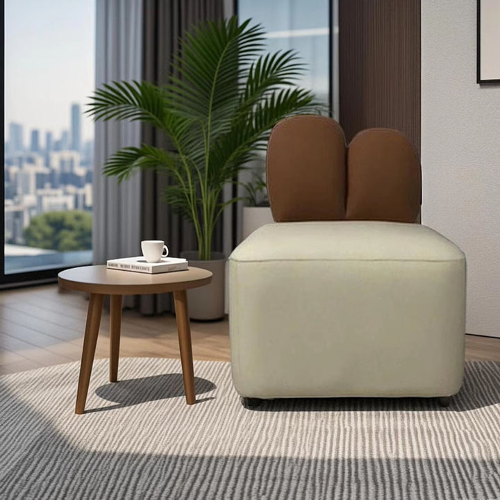 Chaise d'appoint contemporaine au design créatif en forme d'oreilles de lapin, en bois massif, revêtue de cuir technique et de tissu, avec dossier, pour salon 