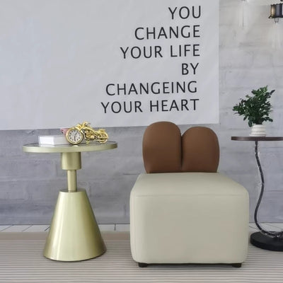 Contemporary Creative Rabbit Ear Design Solid Wood Tech Leather Cloth Accent Chair With Backrest For Living Room