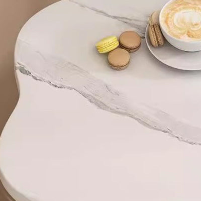 Modern Minimalist Petal Design MDF Wrought Iron End Table 2-Tier For Living Room