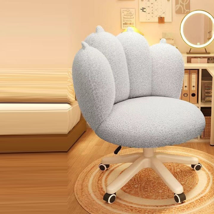 Chaise d’appoint moderne au design minimaliste de patte de chat, en plastique, fer et tissu velours, pivotante et réglable en hauteur, avec dossier, pour chambre à coucher 