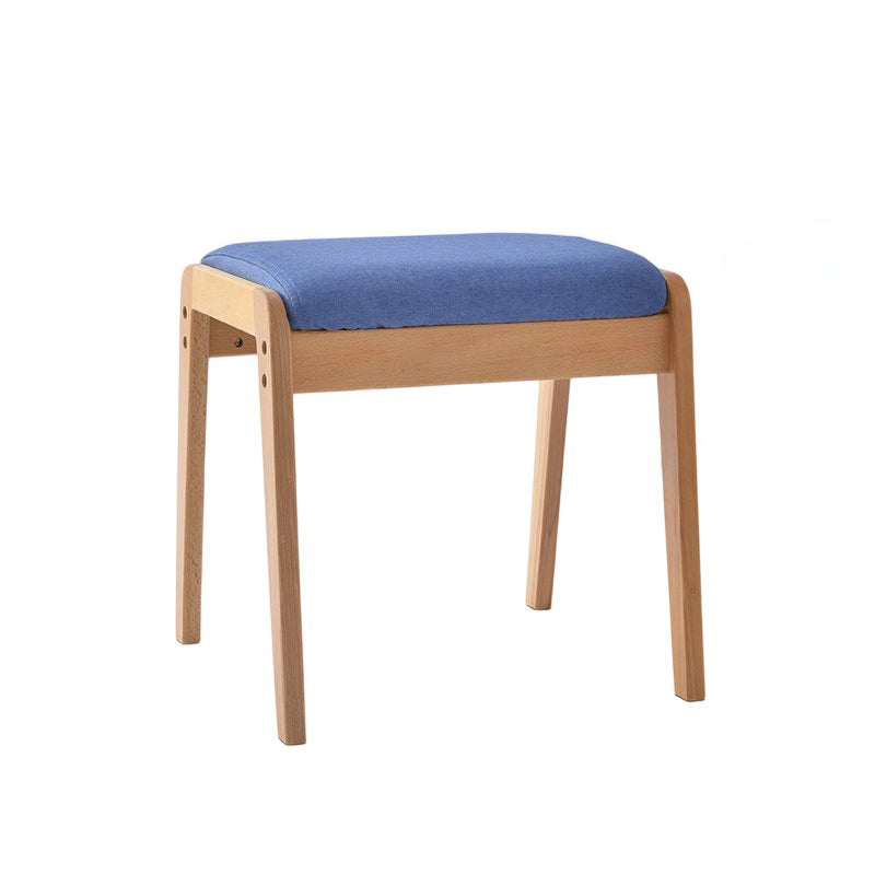 Moderner minimalistischer rechteckiger Massivholz-Leinen-Komfort-Schminkhocker für das Schlafzimmer 