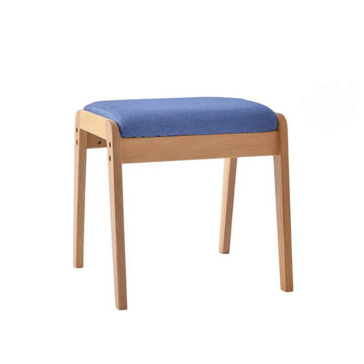 Moderner minimalistischer rechteckiger Massivholz-Leinen-Komfort-Schminkhocker für das Schlafzimmer 