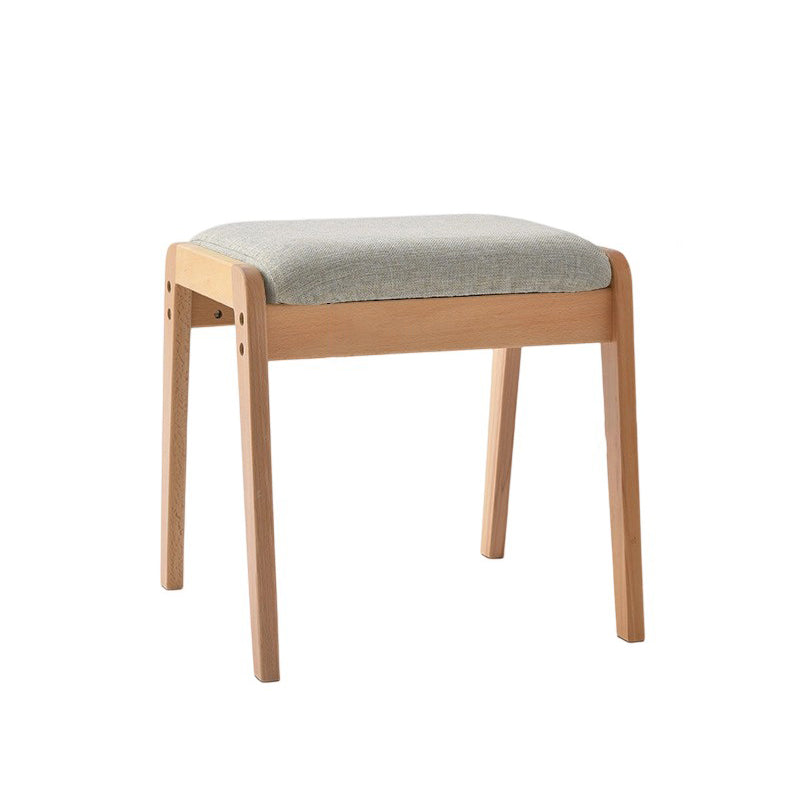 Moderner minimalistischer rechteckiger Massivholz-Leinen-Komfort-Schminkhocker für das Schlafzimmer 