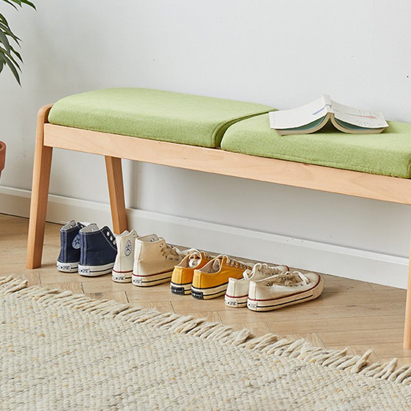 Modern Minimalist Rectangular Solid Wood Linen Bench Backless For Entryway