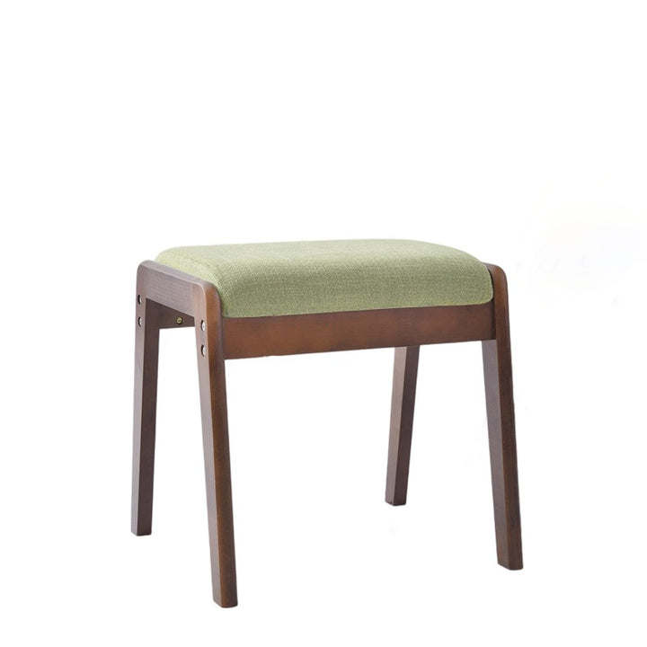 Moderner minimalistischer rechteckiger Massivholz-Leinen-Komfort-Schminkhocker für das Schlafzimmer 