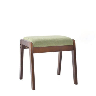 Modern Minimalist Rectangular Solid Wood Linen Vanity Stool For Bedroom