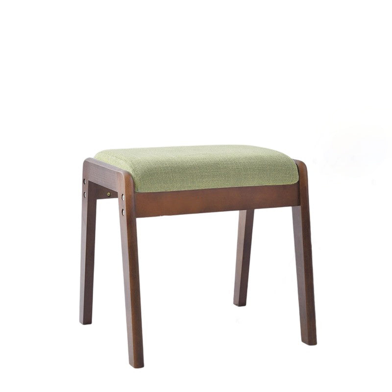 Modern Minimalist Rectangular Solid Wood Linen Vanity Stool For Bedroom