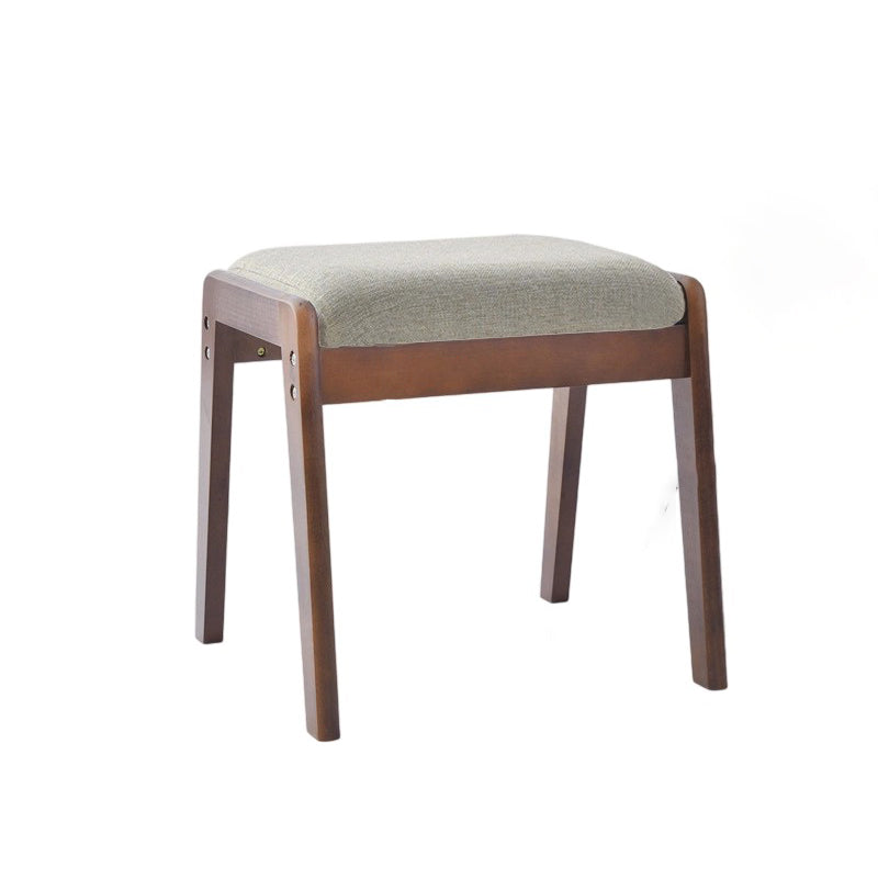 Modern Minimalist Rectangular Solid Wood Linen Vanity Stool For Bedroom