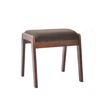Modern Minimalist Rectangular Solid Wood Linen Vanity Stool For Bedroom