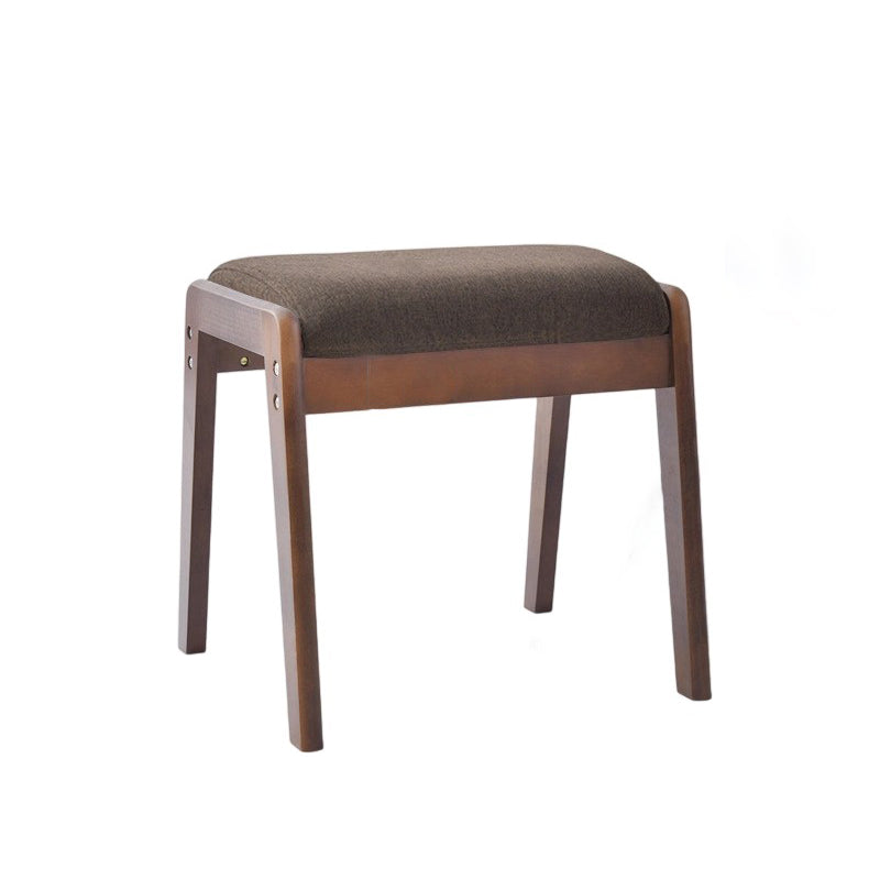 Modern Minimalist Rectangular Solid Wood Linen Vanity Stool For Bedroom