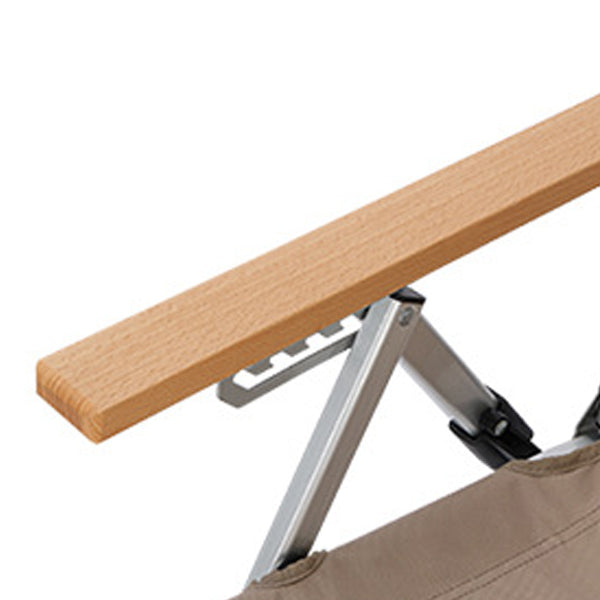 Contemporary Industrial Oxford Fabric Aluminum Alloy Carbon Steel Solid Wood Foldable Camping Chair With 5-level Adjustable Backrest For Outdoor Patio