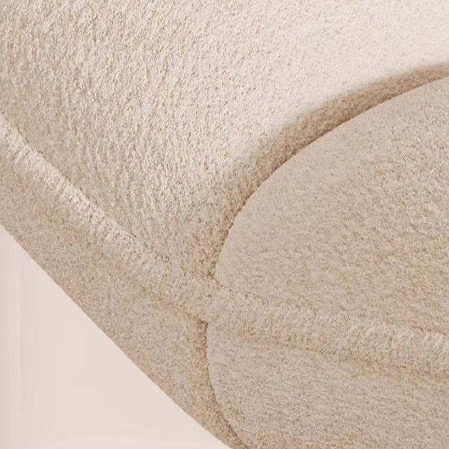 Zeitgenössischer drehbarer, rückenloser Schminkhocker in vierblättriger Kleeblattform im nordischen Stil aus Chenille und Sperrholz für das Schlafzimmer 
