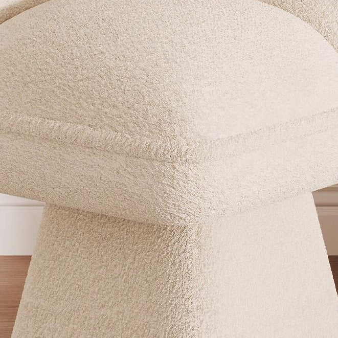 Zeitgenössischer drehbarer, rückenloser Schminkhocker in vierblättriger Kleeblattform im nordischen Stil aus Chenille und Sperrholz für das Schlafzimmer 