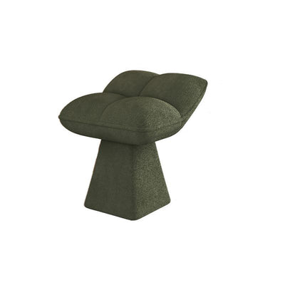 Contemporary Nordic Four-Leaf Clover Shape Chenille Solid Wood Rotatable Vanity Stool Backless For Bedroom