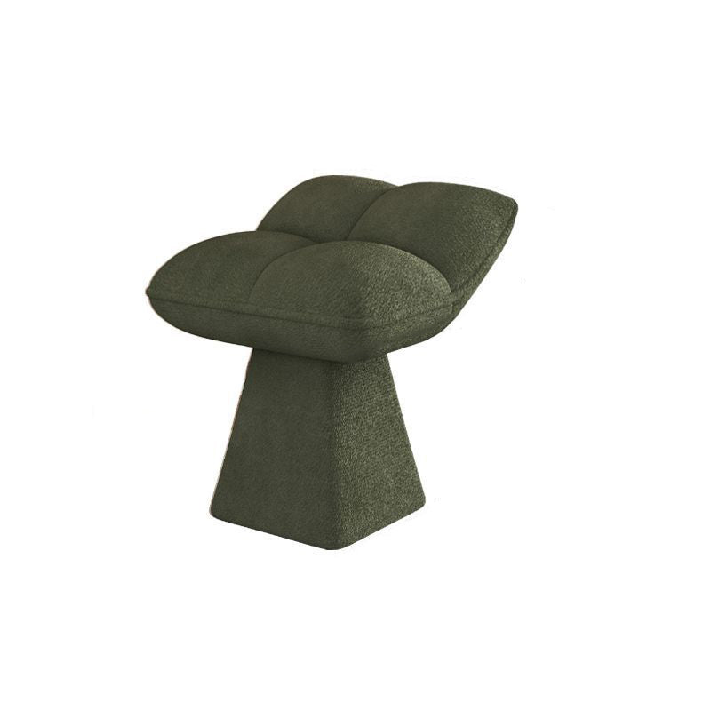 Contemporary Nordic Four-Leaf Clover Shape Chenille Solid Wood Rotatable Vanity Stool Backless For Bedroom