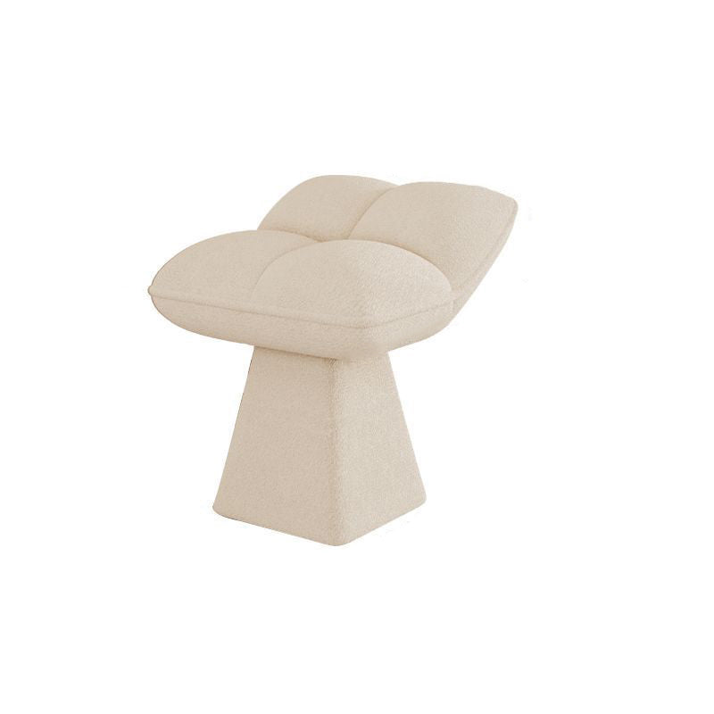 Contemporary Nordic Four-Leaf Clover Shape Chenille Solid Wood Rotatable Vanity Stool Backless For Bedroom