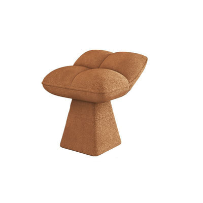 Contemporary Nordic Four-Leaf Clover Shape Chenille Solid Wood Rotatable Vanity Stool Backless For Bedroom