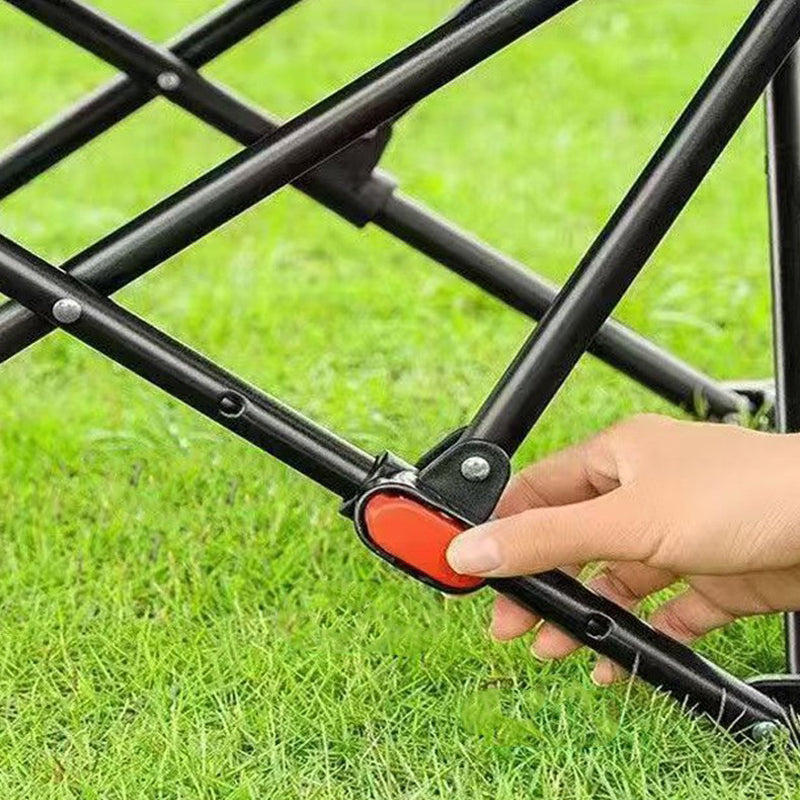 Zeitgenössischer industrieller Oxford-Stoff Kohlenstoffstahl klappbarer Campingstuhl Rückenlehne Fußstütze für den Außenbereich 