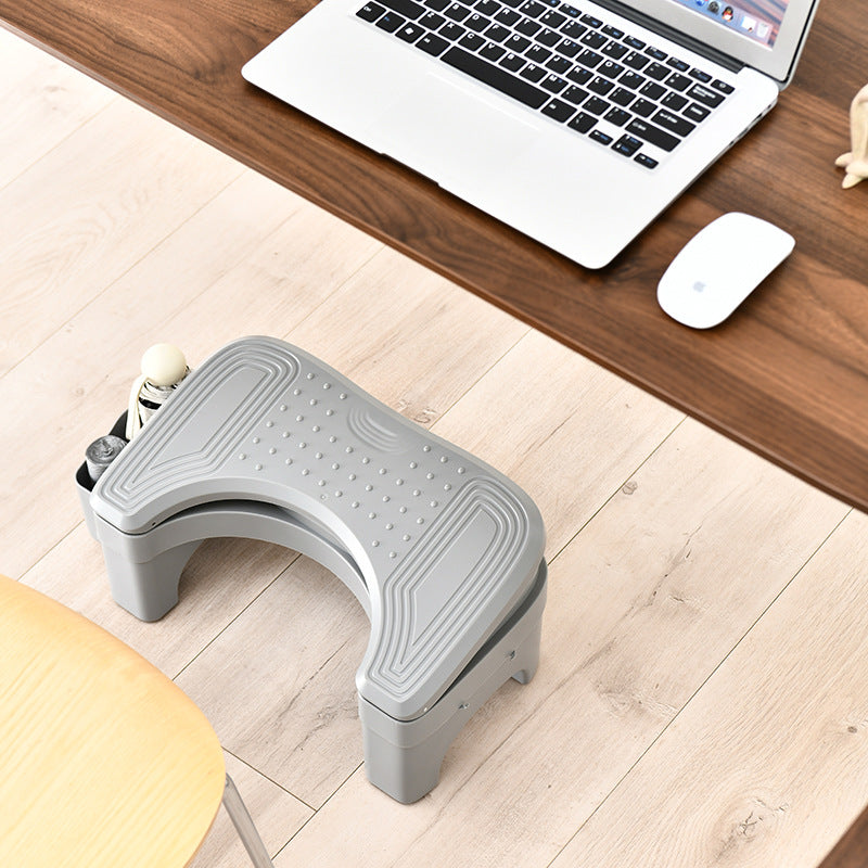 Taburete de pie trapezoidal minimalista moderno de ABS ajustable en altura 1-almacenamiento sin respaldo para entrada 
