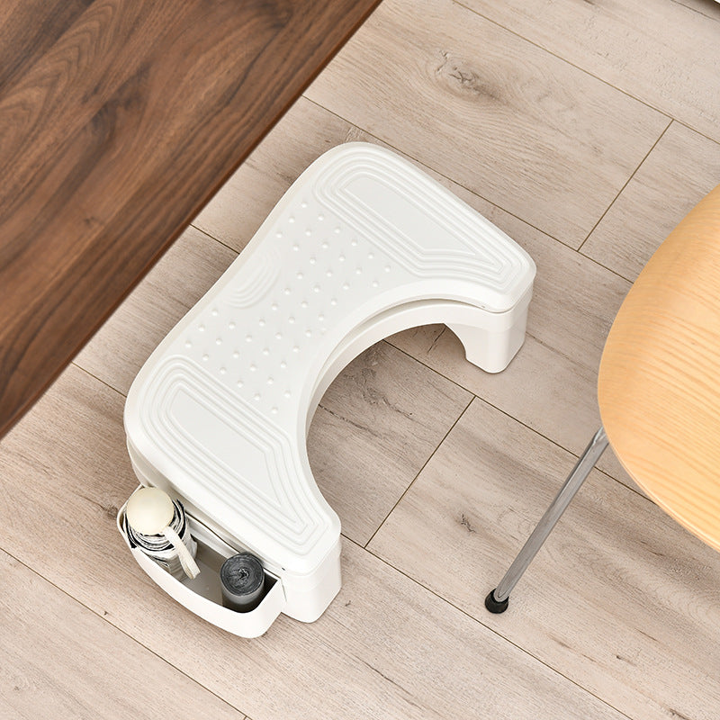 Taburete de pie trapezoidal minimalista moderno de ABS ajustable en altura 1-almacenamiento sin respaldo para entrada 