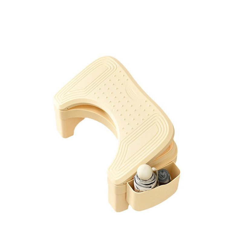 Taburete de pie trapezoidal minimalista moderno de ABS ajustable en altura 1-almacenamiento sin respaldo para entrada 