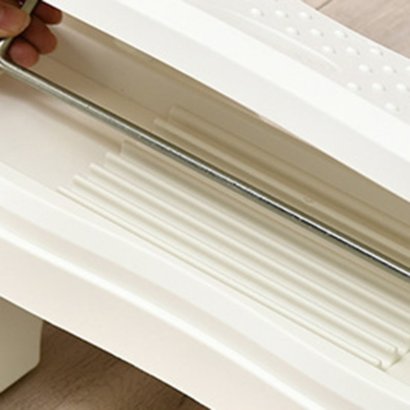 Taburete de pie trapezoidal minimalista moderno de ABS ajustable en altura 1-almacenamiento sin respaldo para entrada 