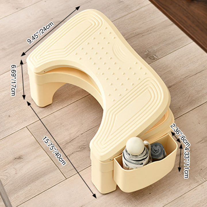Taburete de pie trapezoidal minimalista moderno de ABS ajustable en altura 1-almacenamiento sin respaldo para entrada 