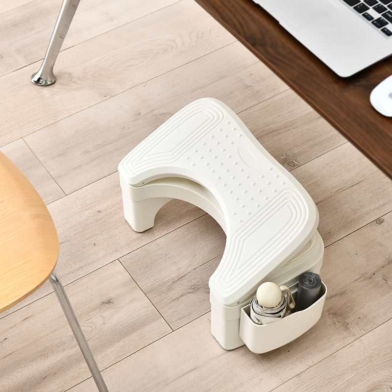 Taburete de pie trapezoidal minimalista moderno de ABS ajustable en altura 1-almacenamiento sin respaldo para entrada 
