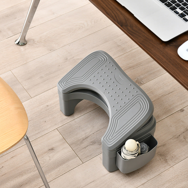 Taburete de pie trapezoidal minimalista moderno de ABS ajustable en altura 1-almacenamiento sin respaldo para entrada 