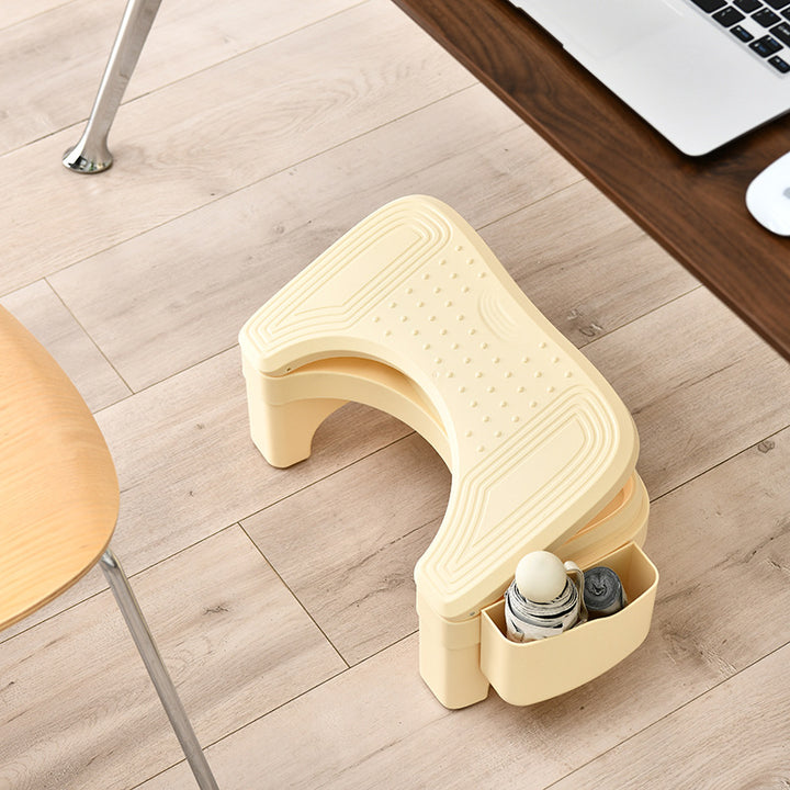 Taburete de pie trapezoidal minimalista moderno de ABS ajustable en altura 1-almacenamiento sin respaldo para entrada 