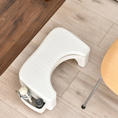 Modern Minimalist Trapezoidal ABS Height Adjustable Footstool 1-Storage Backless For Entryway