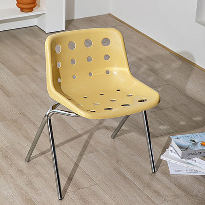 Modern Mid-Century Cheese Design PP Wrought Iron Dining Chair Backrest For Living Room & Dining Room