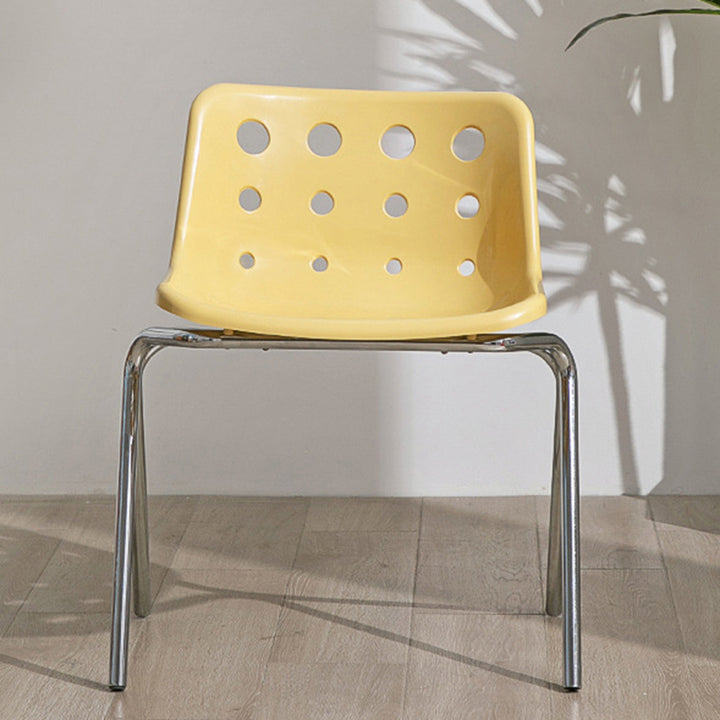 Chaise de salle à manger en fer forgé PP design fromage moderne du milieu du siècle avec dossier pour salon et salle à manger 