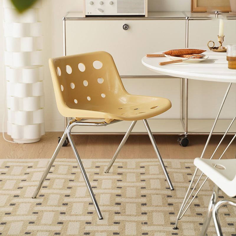 Modern Mid-Century Cheese Design PP Wrought Iron Dining Chair Backrest For Living Room & Dining Room