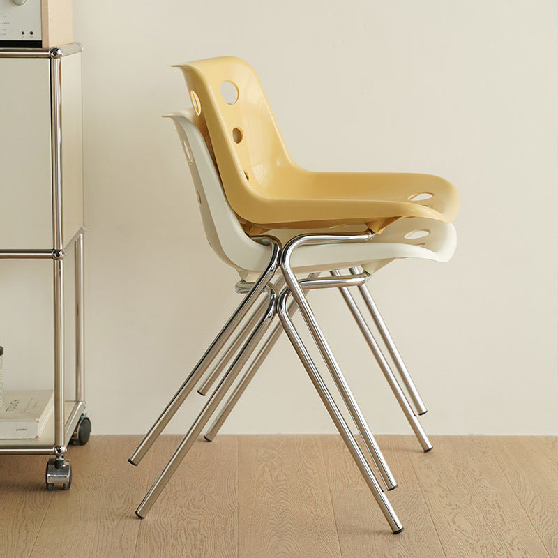 Chaise de salle à manger en fer forgé PP design fromage moderne du milieu du siècle avec dossier pour salon et salle à manger 