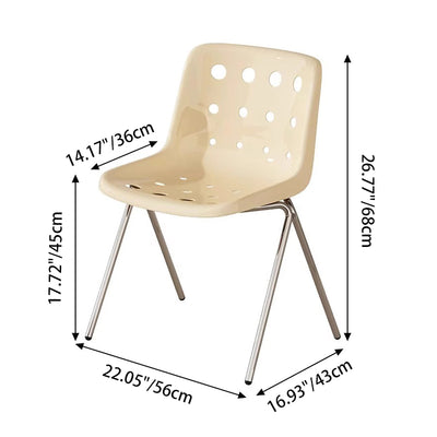 Modern Mid-Century Cheese Design PP Wrought Iron Dining Chair Backrest For Living Room & Dining Room