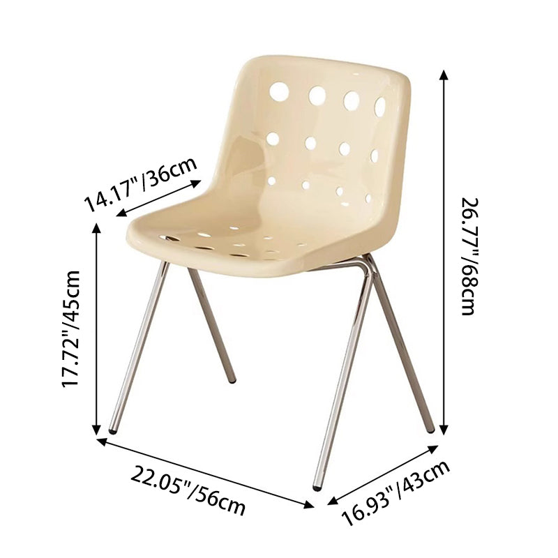 Modern Mid-Century Cheese Design PP Wrought Iron Dining Chair Backrest For Living Room & Dining Room