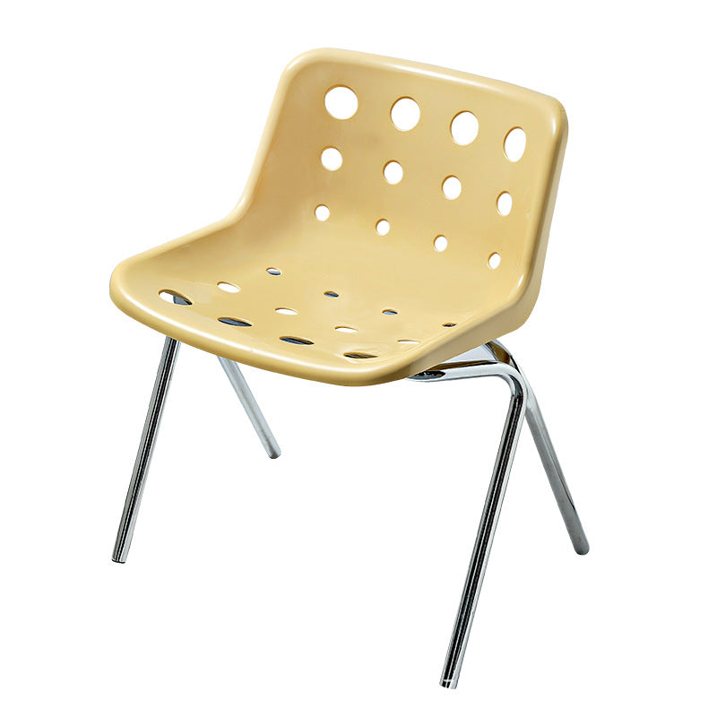 Modern Mid-Century Cheese Design PP Wrought Iron Dining Chair Backrest For Living Room & Dining Room