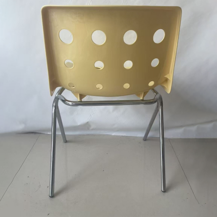 Chaise de salle à manger en fer forgé PP design fromage moderne du milieu du siècle avec dossier pour salon et salle à manger 