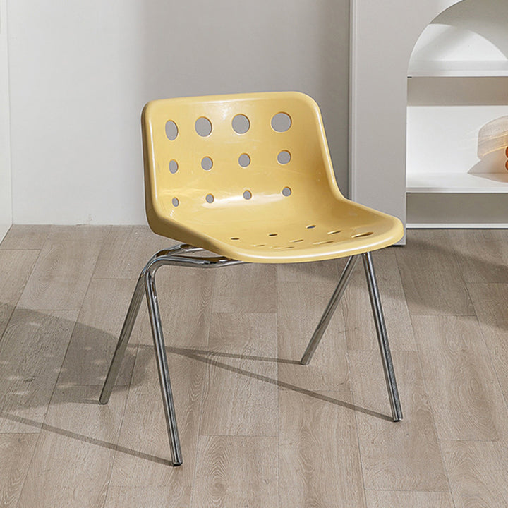 Chaise de salle à manger en fer forgé PP design fromage moderne du milieu du siècle avec dossier pour salon et salle à manger 