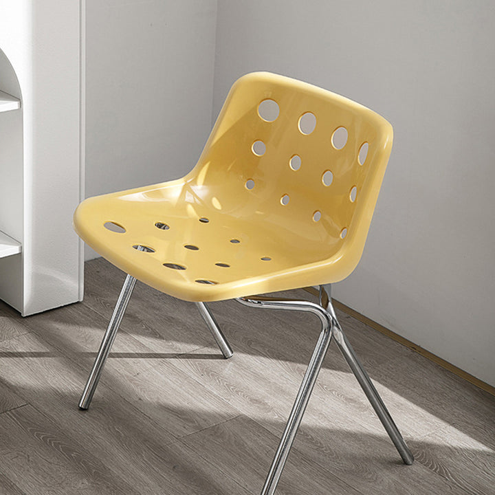 Chaise de salle à manger en fer forgé PP design fromage moderne du milieu du siècle avec dossier pour salon et salle à manger 