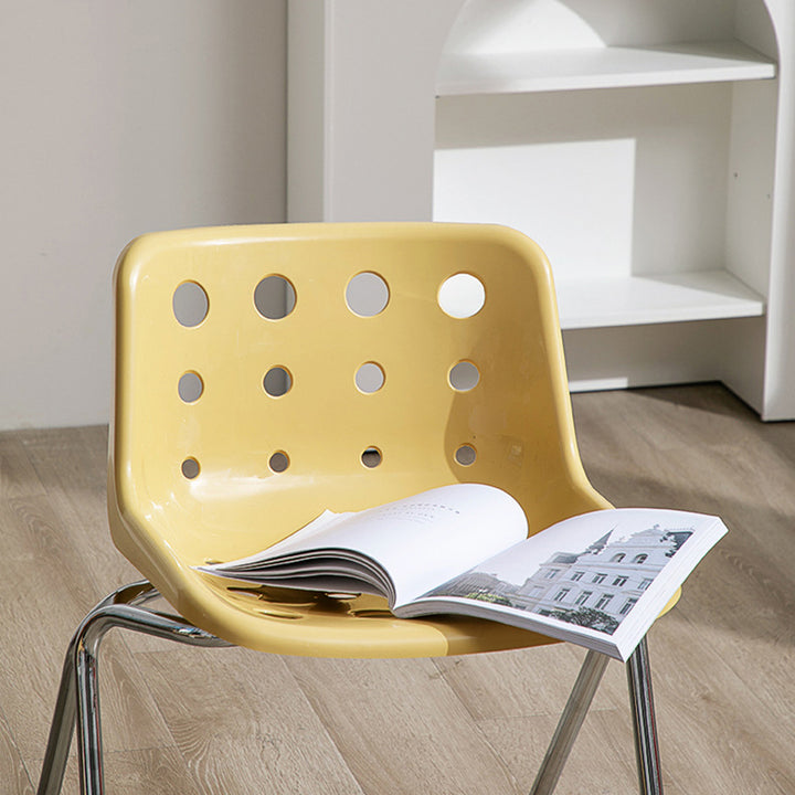 Chaise de salle à manger en fer forgé PP design fromage moderne du milieu du siècle avec dossier pour salon et salle à manger 