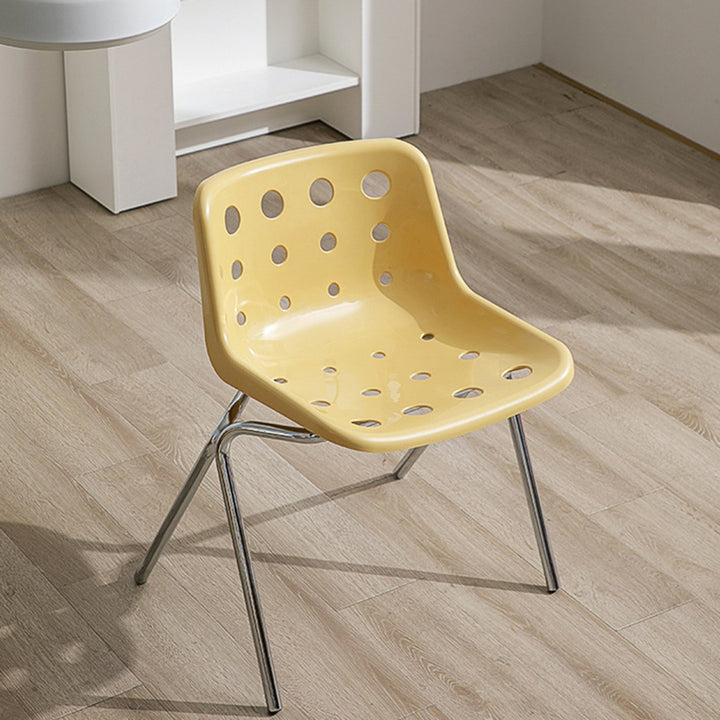 Chaise de salle à manger en fer forgé PP design fromage moderne du milieu du siècle avec dossier pour salon et salle à manger 