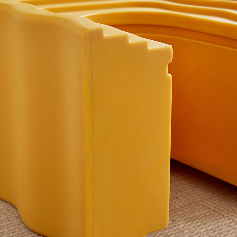 Contemporary Creative Wavy-Line Arch-Shaped PE Stool Backless For Bedroom & Living Room